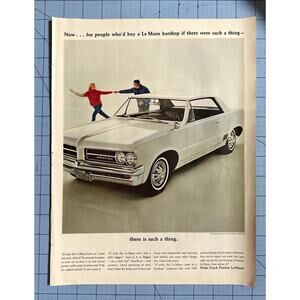 1964 Pontiac LeMans Hardtop Print Ad "Now There is Such a Thing"